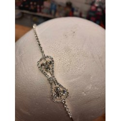 Slv pandebnd med krystaller  flot til konfirmand 