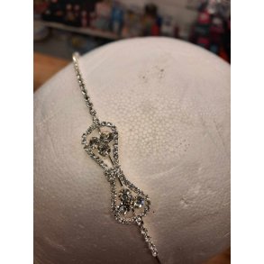 Slv pandebnd med krystaller  flot til konfirmand 