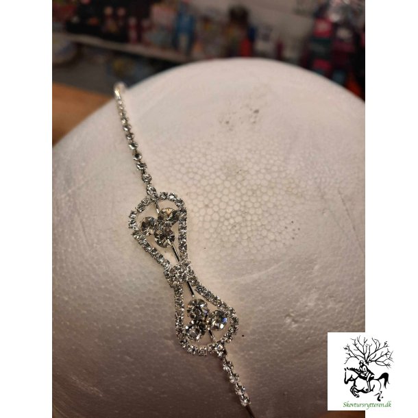 Slv pandebnd med krystaller  flot til konfirmand 