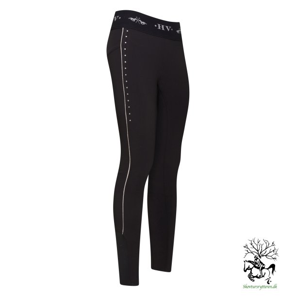 Ridetights fra HV POLO med full silikone grib og similisten "Sporty" - navy