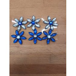 Deko blomster med dobbelt magnet pakke med 36 stk i bl eller pink