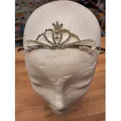 Slv pandebnd med krystaller  flot til konfirmand 