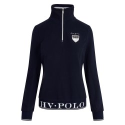 Sweatshirt m hals lynls fra HV Polo "Crest" navy bl eller gr