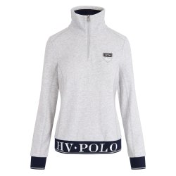 Sweatshirt m hals lynls fra HV Polo "Crest" navy bl eller gr