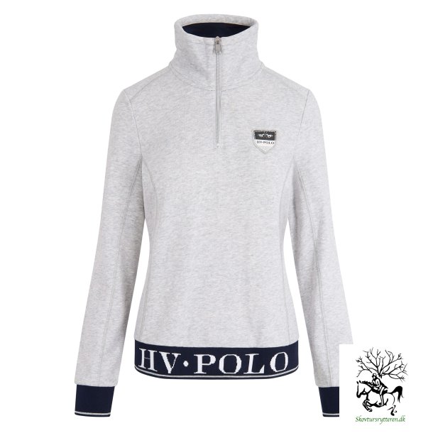 Sweatshirt m hals lynls fra HV Polo "Crest" navy bl eller gr