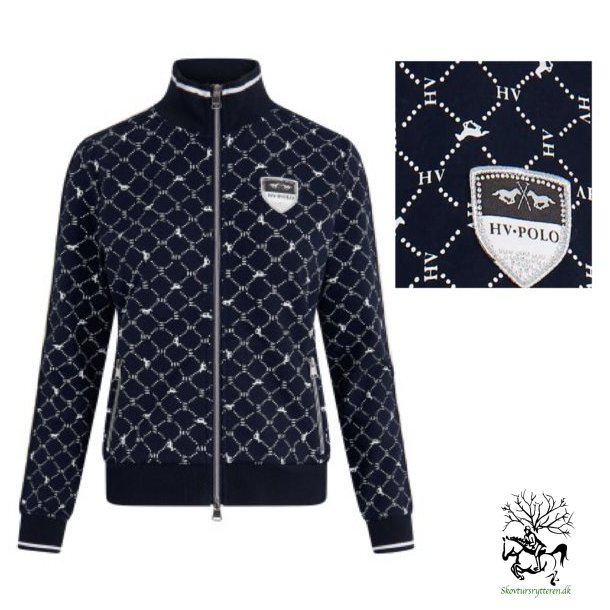 HV Polo Cardigan med lynls "CLEO" Navy bl m logo