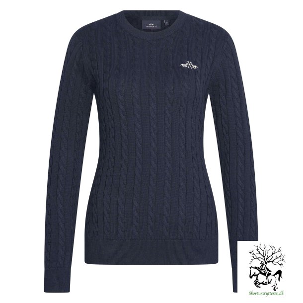 HV Polo Pullover Sweater i kabelstrik "Deanne" navy bl