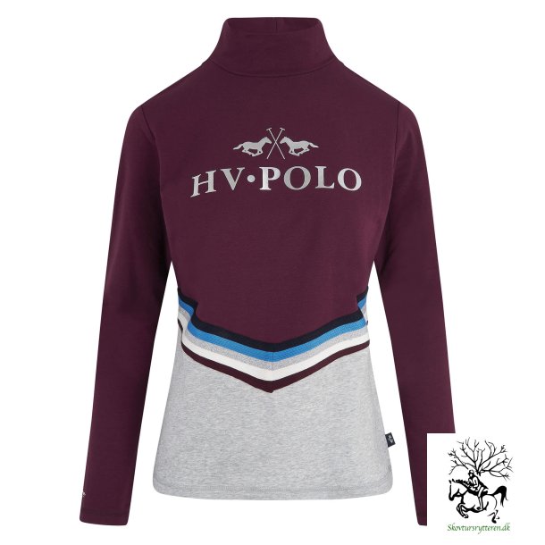 HV Polo  bluse med lange rmer og hj hals "Dianella" blomme eller gr