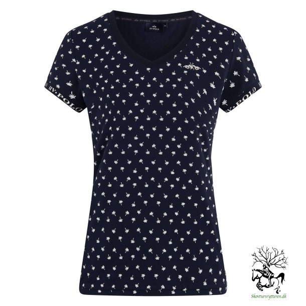 T-shirt fra HV Polo med korte rmer og palmer "Riverside" navy bl