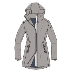 Ridejakke Parka forr /efterr fra HV Polo i vandtt stof "Celeste" Navy bl