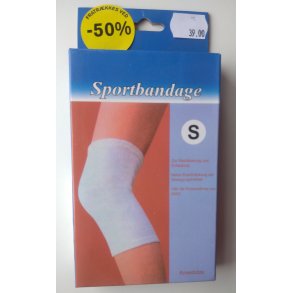 Stttebind til kn i elastik hvide -Sportsbandager i flere str.