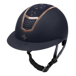 Ridehjelm fra FairPlay "Quantinum Chic W-V" navy med bred skygge
