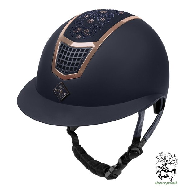 Ridehjelm fra Fair Play "Quantinum Chic W-V" navy med bred skygge