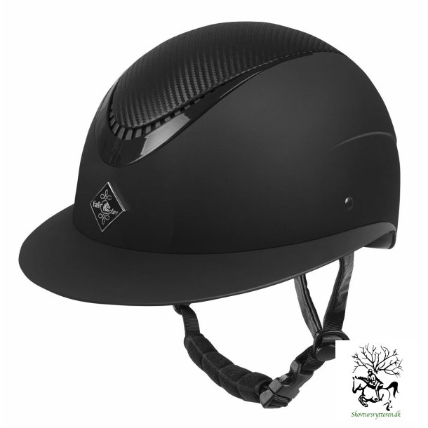 Ridehjelm fra FairPlay "Apoleus Carbon" sort W-V med bred skygge