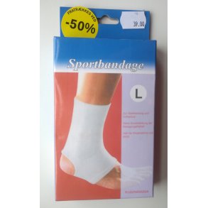 Stttebind til ankel i hvid elastik - Sportsbandage i flere str.