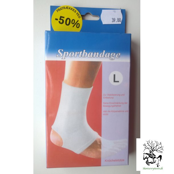 Stttebind til ankel i hvid elastik - Sportsbandage i flere str.