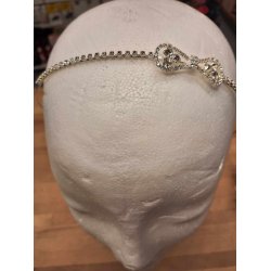 Slv pandebnd med krystaller  flot til konfirmand 