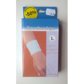 Stttebind til hndled i hvid elastik -Sportsbandage - flere str.