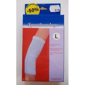 Stttebind til albue i hvid elastik - Sportsbandage - flere str.