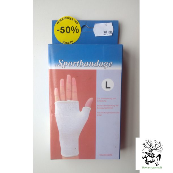 Stttebind til hndled i hvid elastik - Sportsbandage - large