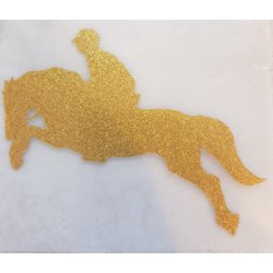 5 stk Strygemrke fra HKM med spring hest og rytter