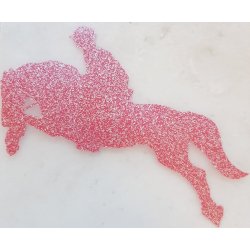 1 stk Strygemrke fra HKM med spring hest og rytter