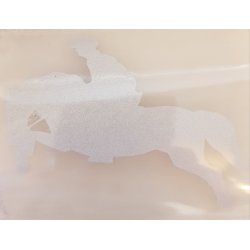 5 stk Strygemrke fra HKM med spring hest og rytter