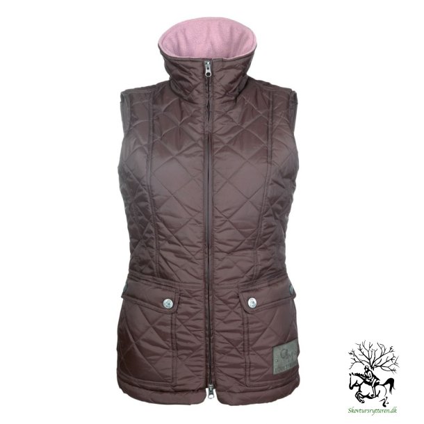  Vest quiltet fra HKM med lommer i brun