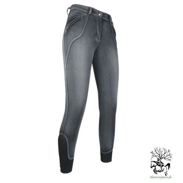 Ridebukser med full silikone grib i Denim "Sedona" 