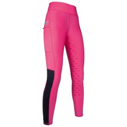 Ridetights med full silikone grib fra HKM  "Advanced" i pink str 38