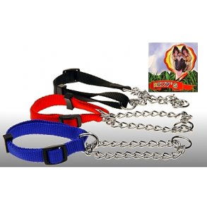 Halsbnd med kde til hunde 2.5 cm bred