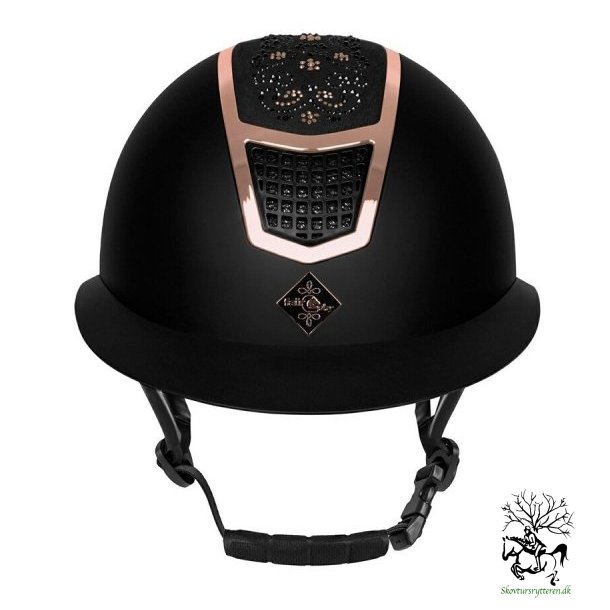 Ridehjelm fra Fair Play "Quantinum Chic W-V" sort med bred skygge