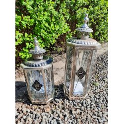 Lanterne st 2 stk med patina med flot mnstre 