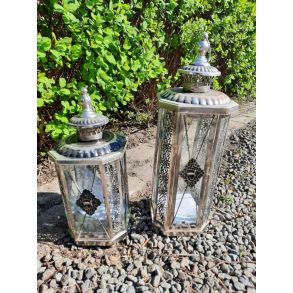 Lanterne st 2 stk med patina med flot mnstre 