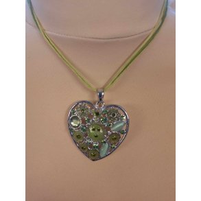 Hjerte Halskde fra Glamour Grn