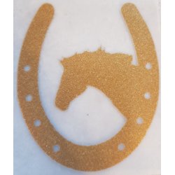 5 stk Strygemrker fra HKM med hestehoved i hestesko fes i flere farver