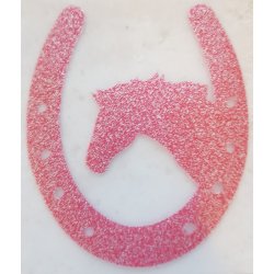 1 stk Strygemrker fra HKM med hestehoved i hestesko fes i flere farver