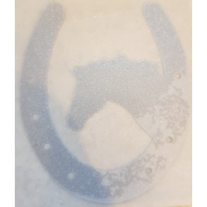 1 stk Strygemrker fra HKM med hestehoved i hestesko fes i flere farver