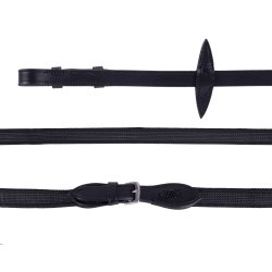 Tjler med indvvet gummi fra QHP i sort 