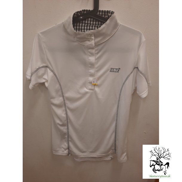 Stvne bluse fra "ELT" hvid med tern i kraven indvendig