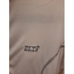 Stvne bluse fra "ELT" hvid med tern i kraven indvendig