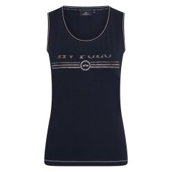 HV Polo Top med krystaller "Rain or shine" navy bl str. xs &amp; xxl