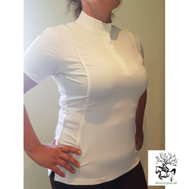 Stvne bluse med sten fra Equitheme "Pearl Crystal" hvid str. 42