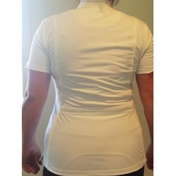 Stvne bluse med sten fra Equitheme "Pearl Crystal" hvid str. 42