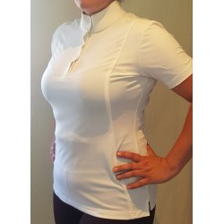 Stvne bluse med sten fra Equitheme "Pearl Crystal" hvid str. 42