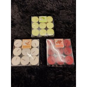 Duftlys 3 forskellige slags 9 i en pakke