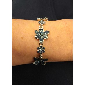 Armbnd med blomster fra Dansk Smykkekunst Navy