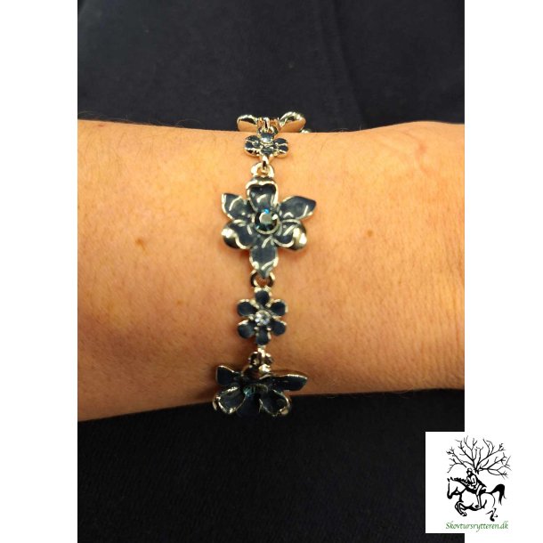 Armbnd med blomster fra Dansk Smykkekunst Navy