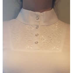 Stvne bluse langrmet med blonder "Lacey"