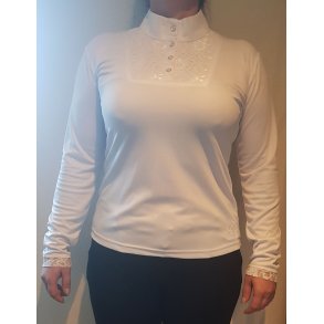 Stvne bluse langrmet med blonder 